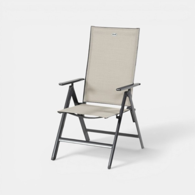 Silla reclinable de jardín ARUBA vista lateral en posición reclinada HARTMAN®