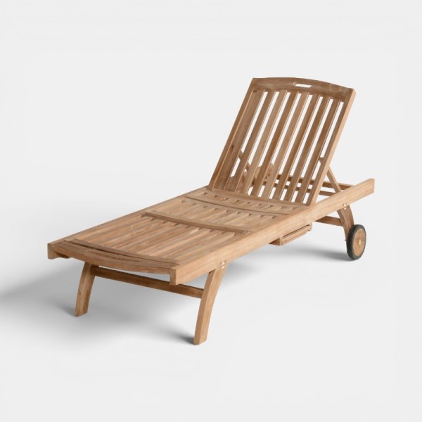 Tumbona de jardín SKAGEN reclinable de exterior en madera de teca Hartman®