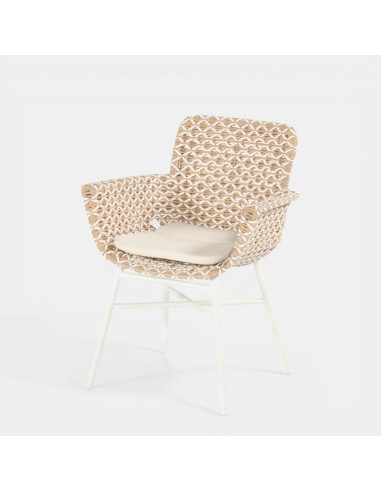 Cojín de asiento HAVANA DELPHINE vista en perspectiva con diseño tropical Hartman®