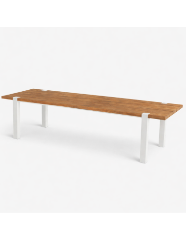 Mesa de madera de teca ESMEE 280x100 cm. Color blanco/teca Hartman®