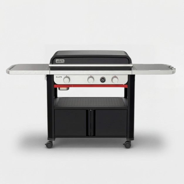 Plancha de gas WEBER® SLATE® GPD 76 cm vista frontal  Premium con carro