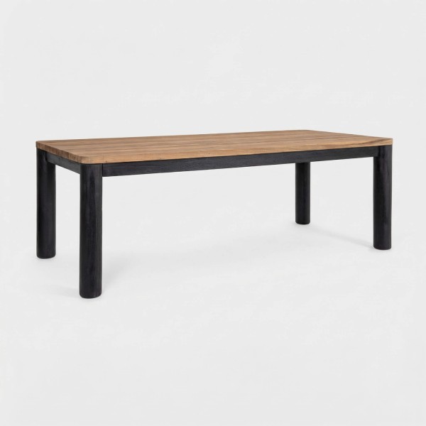 Mesa ZAHARA vista lateral en perspectiva con estructura robusta Terrazza®