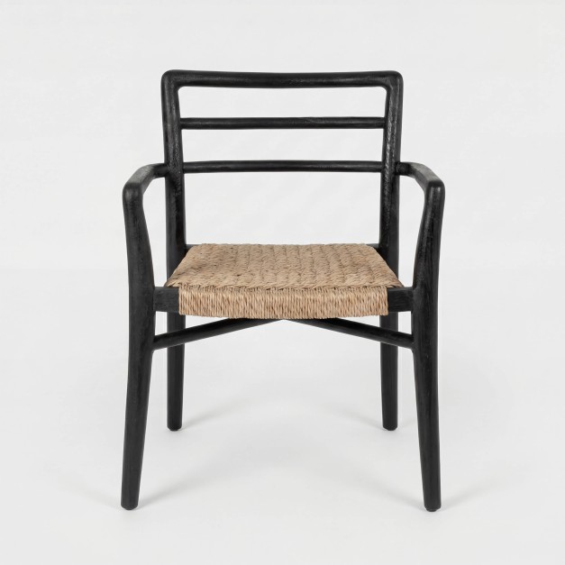 Silla ZAHARA de jardín en teca con asiento de fibra Terrazza®