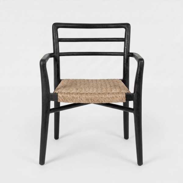 Silla ZAHARA de jardín en teca con asiento de fibra Terrazza®