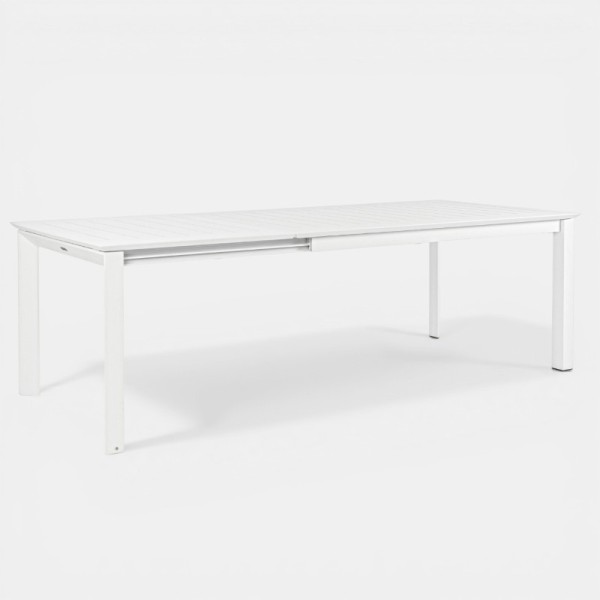 Mesa extensible NORDIC 160/240x100 cm blanca de aluminio TERRAZZA COLLECTION®