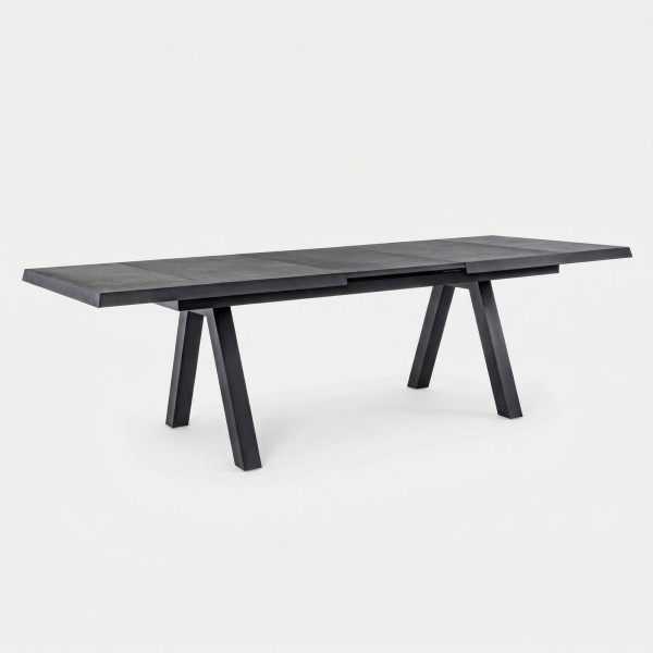 Mesa extensible Aria en color antracita vista general extendida