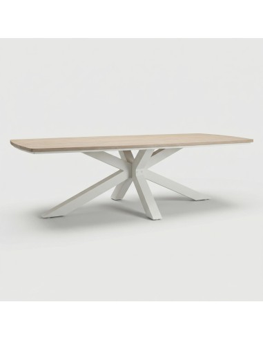 Vista lateral mostrando estabilidad y amplitud de la mesa Timber