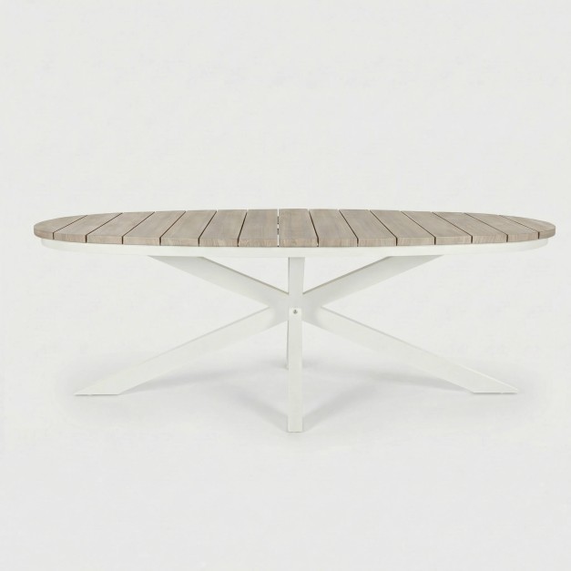 Mesa TIMBER blanco efecto madera vista general completa 2