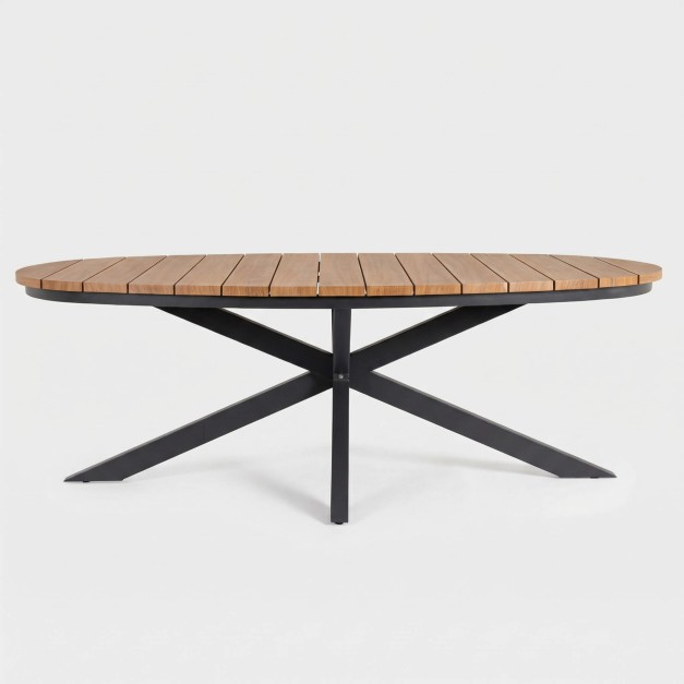 Mesa TIMBER antracita efecto madera vista general completa