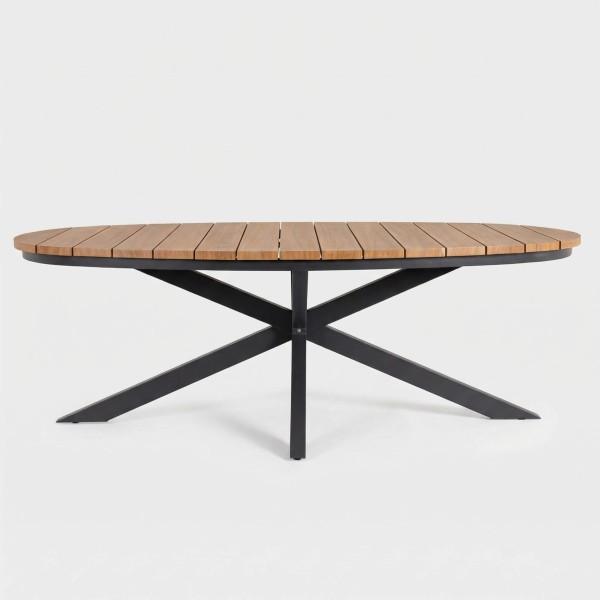 Mesa TIMBER 218x115 cm para exterior color antracita efecto madera TERRAZZA COLLECTION®