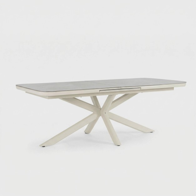 Mesa STONEA 200-260x100 cm para exterior color blanco...