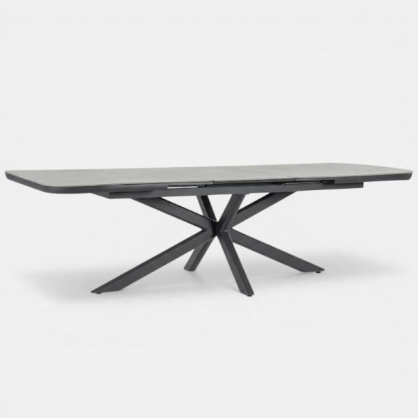 Mesa STONEA extensible 200-260x100 cm para exterior color antracita piedra TERRAZZA COLLECTION®