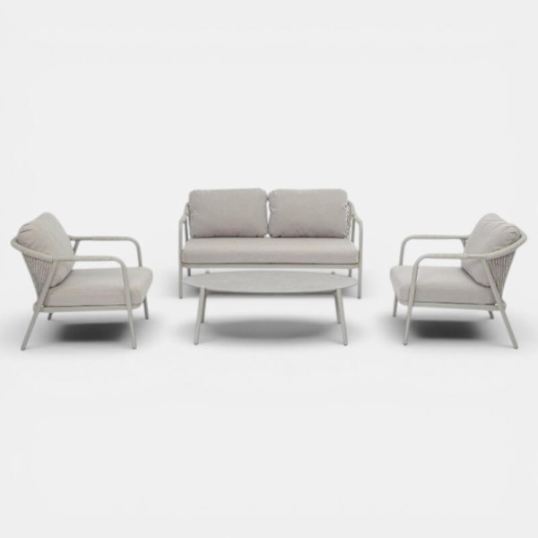 Conjunto de exterior RIVIERA vista frontal en estructura Fog Grey