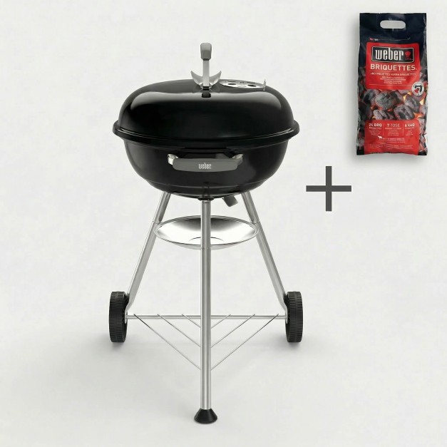 Barbacoa de carbón Compact Kettle 47 cm Weber® parrilla redonda para jardín y terraza