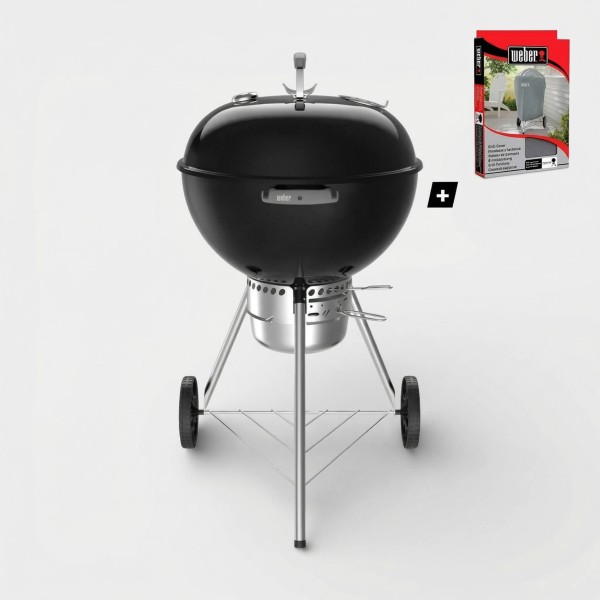 Barbacoa de carbón Original Kettle Premium 57 cm Weber® con funda protectora para jardín