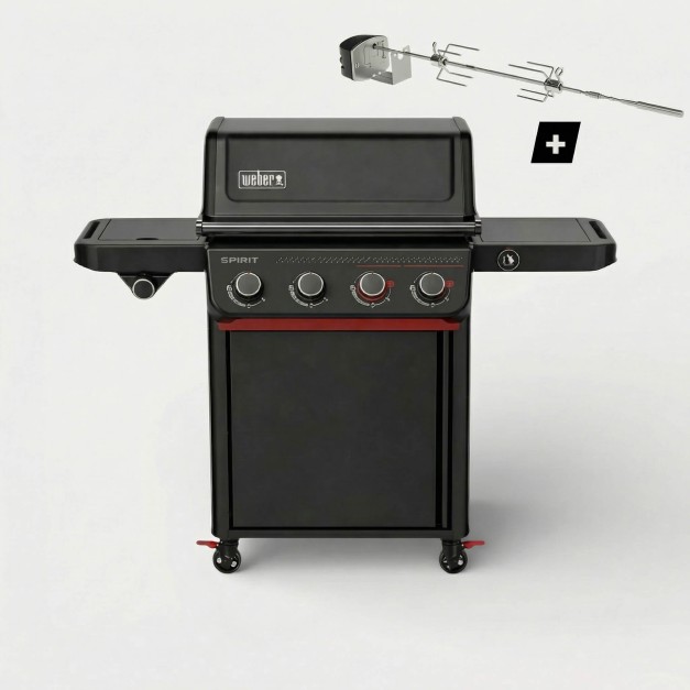 Barbacoa de gas Spirit EPX-435R Stealth Edition Weber® con 4 quemadores y tapa