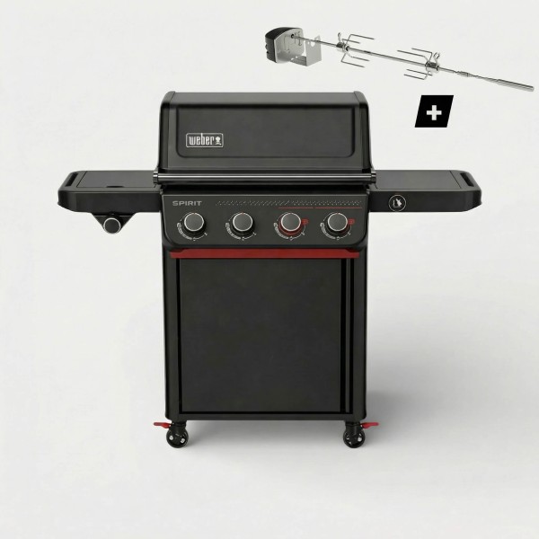 Barbacoa de gas inteligente Spirit® EPX-435R Stealth® Edition + Asador giratorio de regalo Weber®