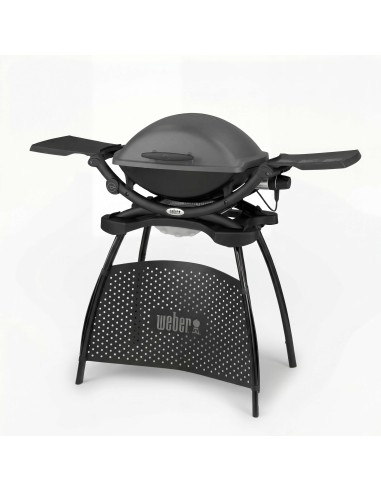 Soporte resistente para barbacoa eléctrica Weber Q 2400 ideal para espacios reducidos