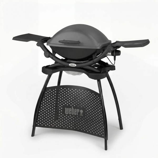 Soporte resistente para barbacoa eléctrica Weber Q 2400 ideal para espacios reducidos