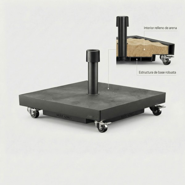 Base de parasol CERAMICA 40 kg con ruedas Platinum®