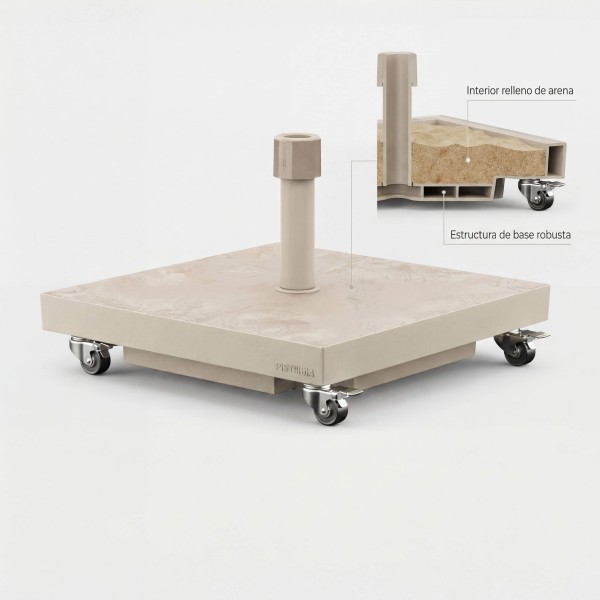 Base de parasol CERAMICA 40 kg con ruedas sandstone Platinum®