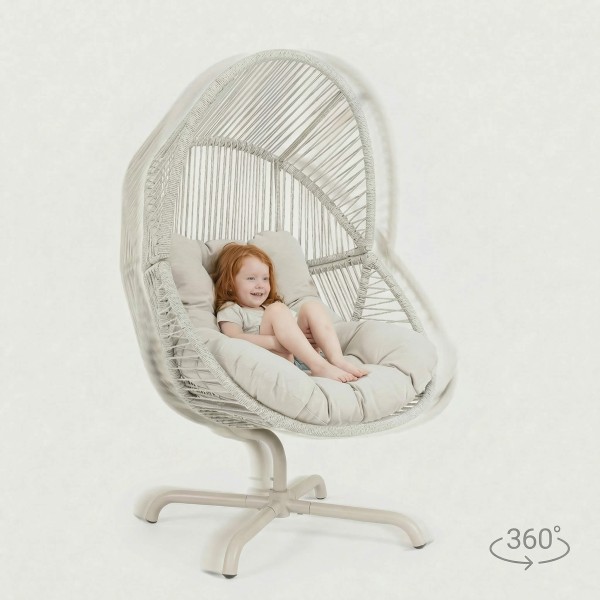 Sillón Nido Giratorio AURA – TERRAZZA COLLECTION® vista lateral