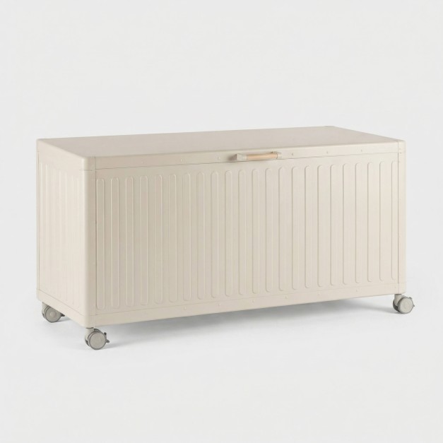 Baúl para exterior COS en aluminio con ruedas color arena... 2