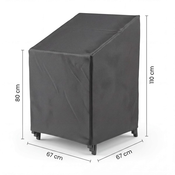 Vista frontal con dimensiones completas 67x67x110 cm