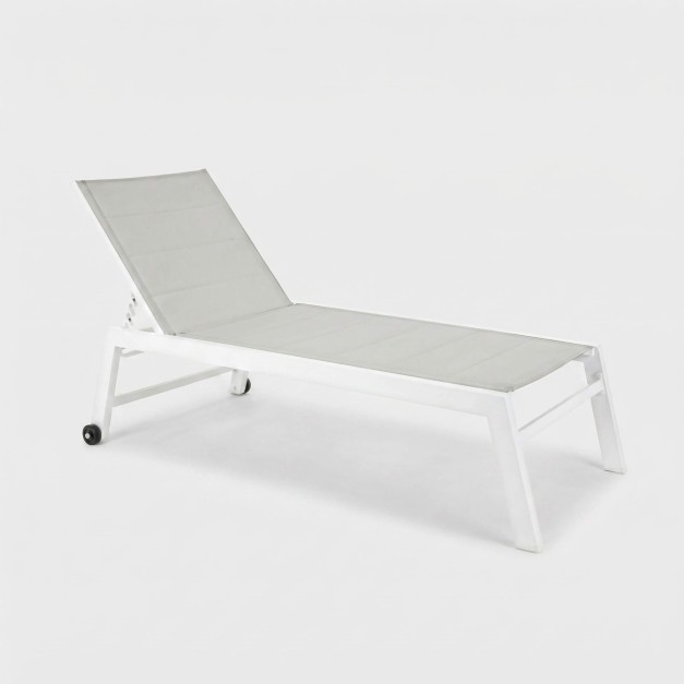 Tumbona ARKO Blanca Aluminio reclinable  TERRAZZA COLLECTION®vista lateral