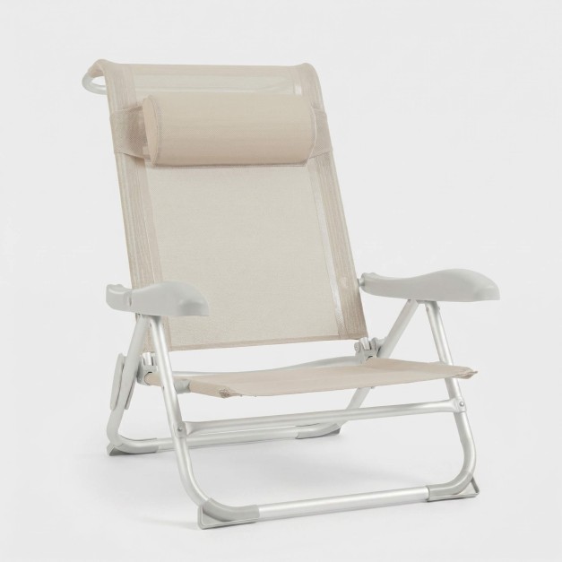 Silla reclinable SOLIUM beige de aluminio plegable TERRAZZA COLLECTION®