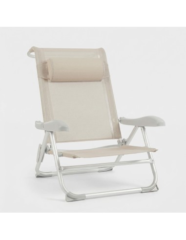 Silla reclinable SOLIUM beige de aluminio plegable TERRAZZA COLLECTION®