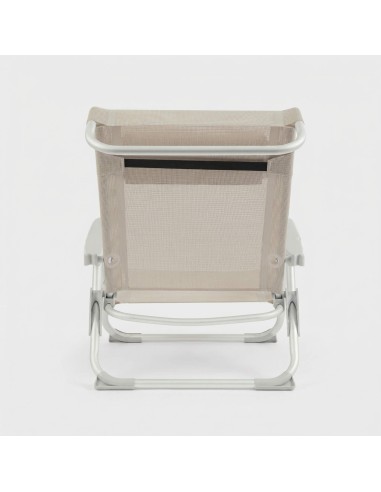 Silla reclinable SOLIUM beige de aluminio plegable TERRAZZA COLLECTION®vista trasera