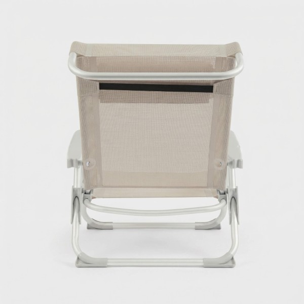 Silla reclinable SOLIUM beige de aluminio plegable TERRAZZA COLLECTION®vista trasera