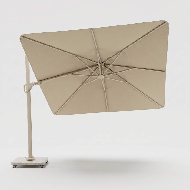 Parasol excéntrico NEXUS 3x3 cm ecru Platinum® para jardín vista extendida