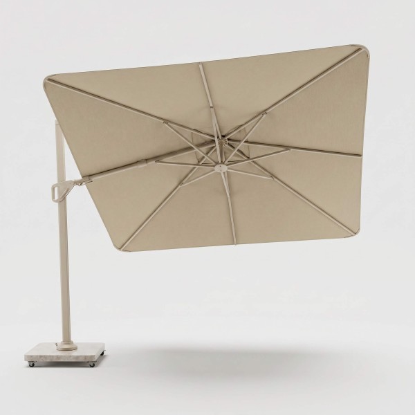 Parasol excéntrico NEXUS 3x3 cm ecru Platinum® para jardín vista extendida