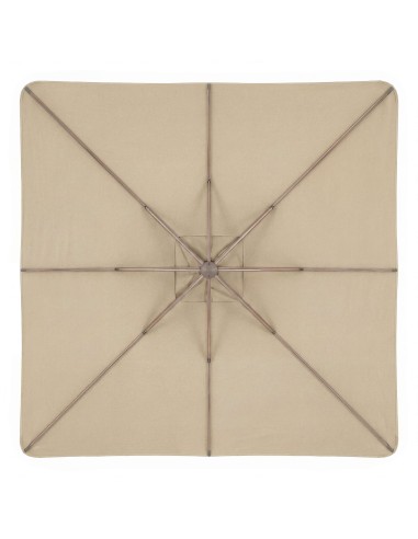 Parasol excéntrico NEXUS 3x3 cm ecru Platinum® para jardín vista desde abajo