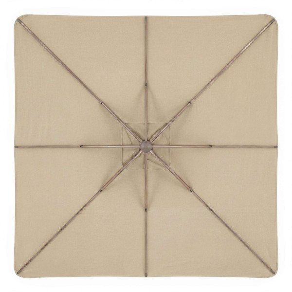 Parasol excéntrico NEXUS 3x3 cm ecru Platinum® para jardín vista desde abajo