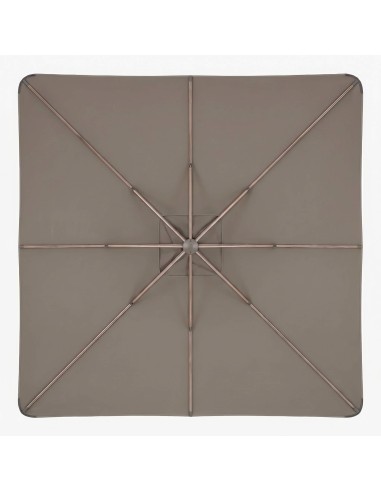 Sombrilla voladiza NEXUS 3x3 cm taupe Platinum® para jardín vista desde abajo