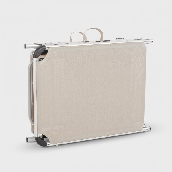 Tumbona plegable SOLIUM Beige con toldo Aluminio reclinable TERRAZZA COLLECTION®