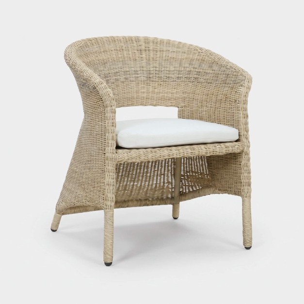 Silla de jardín HAO- Color natural- Arena Negra® vista frontal 2