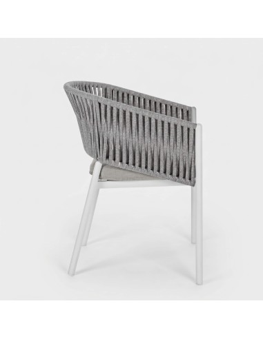 Sillón de jardín LUNARA vista lateral con cojín color gris essentials® vista lateral