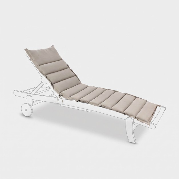 Colchoneta tumbona exterior beige acolchada poliéster impermeable