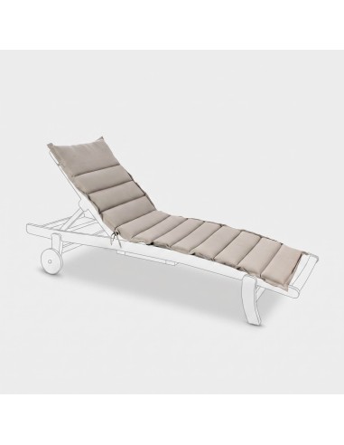 Colchoneta tumbona exterior beige acolchada poliéster impermeable