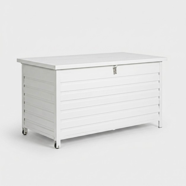 Baúl de exterior COS vista frontal blanco "L" TERRAZZA COLLECTION® 2