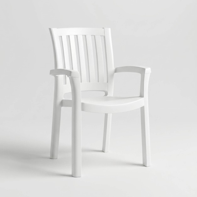 Silla de jardín MALIBU- Apilable- Color blanco- Siesta...