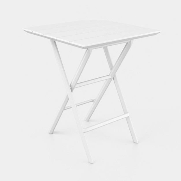 Mesa de jardín HELEN- Plegable- 60x60 cm- Color blanco-... 2