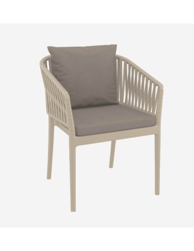 Silla de jardín PORTOFINO taupe Siesta Exclusive® vista lateral