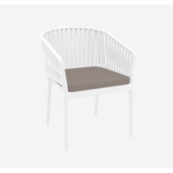Silla de jardín PORTOFINO blanco Siesta Exclusive® vista lateral