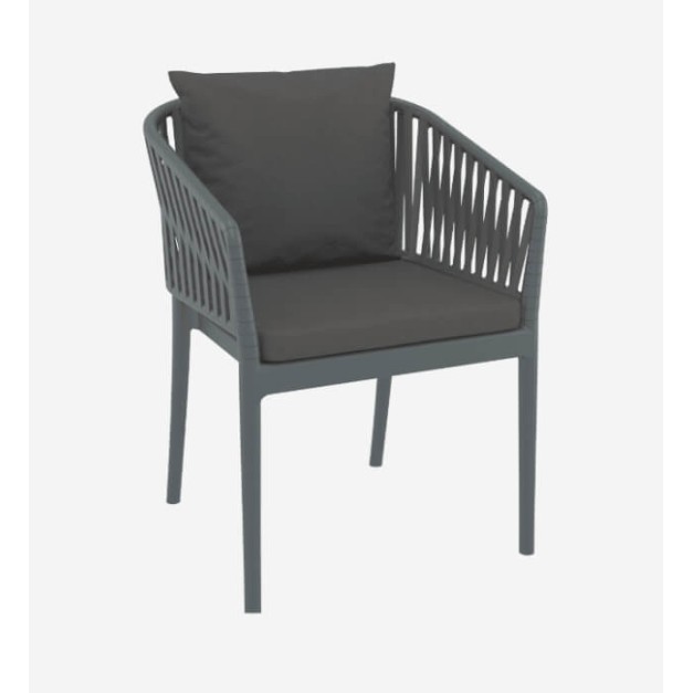 Silla de jardín PORTOFINO taupe Siesta Exclusive® vista lateral 2