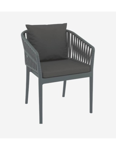 Silla de jardín PORTOFINO antracita Siesta Exclusive® vista lateral